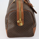 CELINE Macadam Canvas Boston Bag PVC Brown Gold Auth ki6155-5