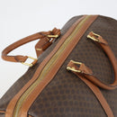 CELINE Macadam Canvas Boston Bag PVC Brown Gold Auth ki6155-6