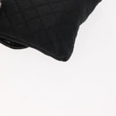 CHANEL Matelasse Chain Shoulder Bag Satin Black Gold CC Auth ki6158-15