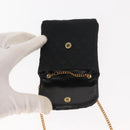 CHANEL Matelasse Chain Shoulder Bag Satin Black Gold CC Auth ki6158-10