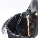 CHANEL Matelasse Chain Shoulder Bag Satin Black Gold CC Auth ki6158-18