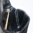 CHANEL Matelasse Chain Shoulder Bag Satin Black Gold CC Auth ki6158-19