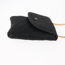 CHANEL Matelasse Chain Shoulder Bag Satin Black Gold CC Auth ki6158-3