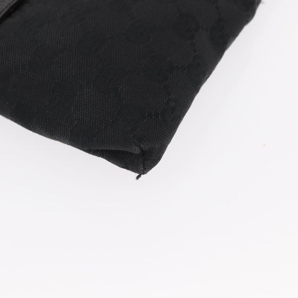 GUCCI GG Canvas Waist bag Black Silver 28566 Auth ki6159