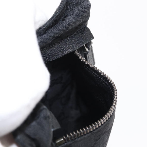 GUCCI GG Canvas Waist bag Black Silver 28566 Auth ki6159