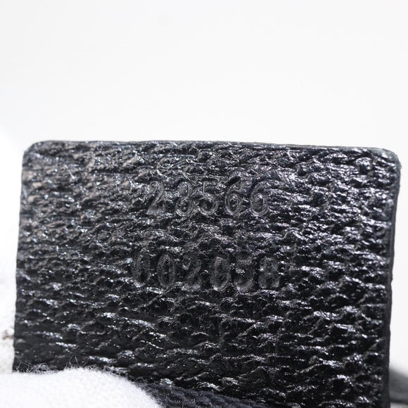 GUCCI GG Canvas Waist bag Black Silver 28566 Auth ki6159