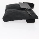 GUCCI GG Canvas Waist bag Black Silver 28566 Auth ki6159-4