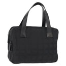CHANEL New Travel Line Hand Bag Nylon Black CC Auth ki6162-1