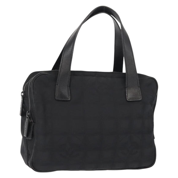 CHANEL New Travel Line Hand Bag Nylon Black CC Auth ki6162