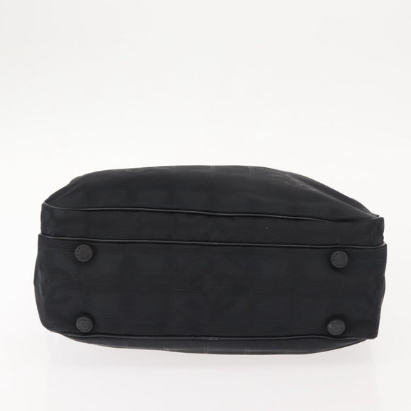 CHANEL New Travel Line Hand Bag Nylon Black CC Auth ki6162