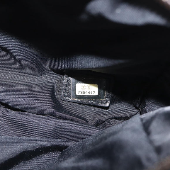 CHANEL New Travel Line Hand Bag Nylon Black CC Auth ki6162