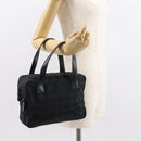 CHANEL New Travel Line Hand Bag Nylon Black CC Auth ki6162-25