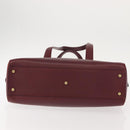 CARTIER Must Line Shoulder Bag Leather Bordeaux Gold Auth ki6163-6