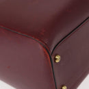 CARTIER Must Line Shoulder Bag Leather Bordeaux Gold Auth ki6163-10