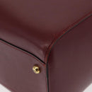 CARTIER Must Line Shoulder Bag Leather Bordeaux Gold Auth ki6163-14