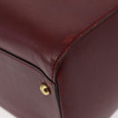 CARTIER Must Line Shoulder Bag Leather Bordeaux Gold Auth ki6163-16