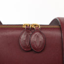 CARTIER Must Line Shoulder Bag Leather Bordeaux Gold Auth ki6163-17