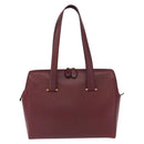 CARTIER Must Line Shoulder Bag Leather Bordeaux Gold Auth ki6163-13