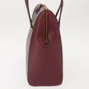 CARTIER Must Line Shoulder Bag Leather Bordeaux Gold Auth ki6163-3