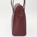 CARTIER Must Line Shoulder Bag Leather Bordeaux Gold Auth ki6163-5