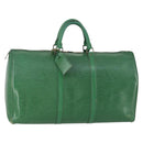 LOUIS VUITTON Epi Keepall 50 Boston Bag Green M42964 LV Auth ki6165-1