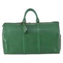 LOUIS VUITTON Epi Keepall 50 Boston Bag Green M42964 LV Auth ki6165-2