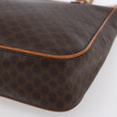 CELINE Macadam Canvas Hand Bag PVC Leather Brown Gold Auth ki6170-9