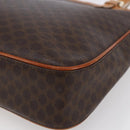 CELINE Macadam Canvas Hand Bag PVC Leather Brown Gold Auth ki6170-15