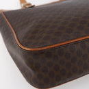 CELINE Macadam Canvas Hand Bag PVC Leather Brown Gold Auth ki6170-16