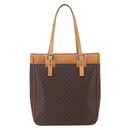 CELINE Macadam Canvas Hand Bag PVC Leather Brown Gold Auth ki6170-2