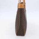 CELINE Macadam Canvas Hand Bag PVC Leather Brown Gold Auth ki6170-3