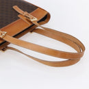 CELINE Macadam Canvas Hand Bag PVC Leather Brown Gold Auth ki6170-7