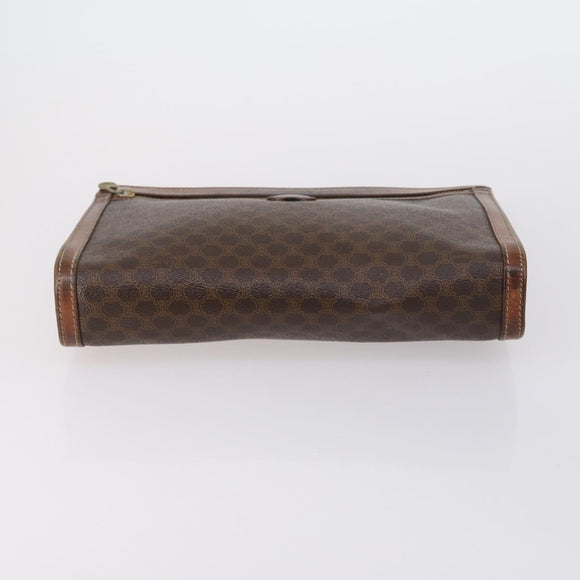 CELINE Macadam Canvas Shoulder Bag PVC Leather 5 Set Brown Beige Auth ki6173