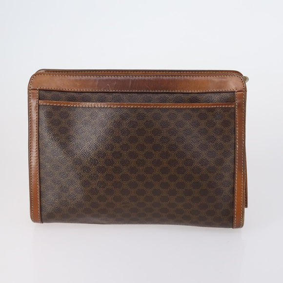 CELINE Macadam Canvas Shoulder Bag PVC Leather 5 Set Brown Beige Auth ki6173