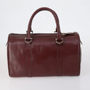 CARTIER Must Line Boston Bag Leather 3 Set Bordeaux Auth ki6175-11
