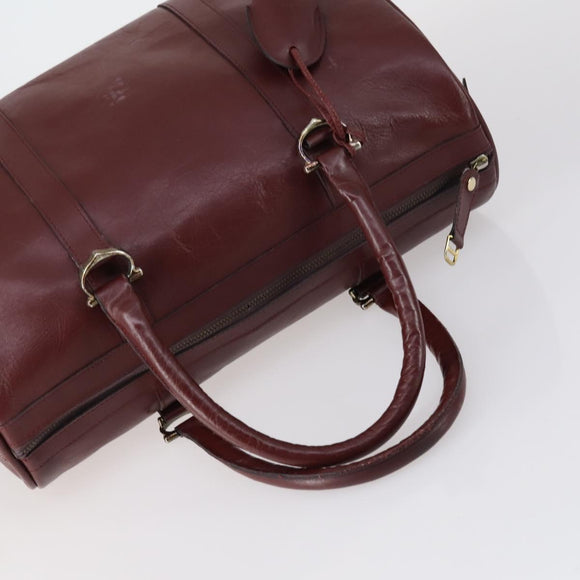 CARTIER Must Line Boston Bag Leather 3 Set Bordeaux Auth ki6175