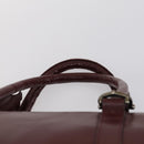 CARTIER Must Line Boston Bag Leather 3 Set Bordeaux Auth ki6175-14
