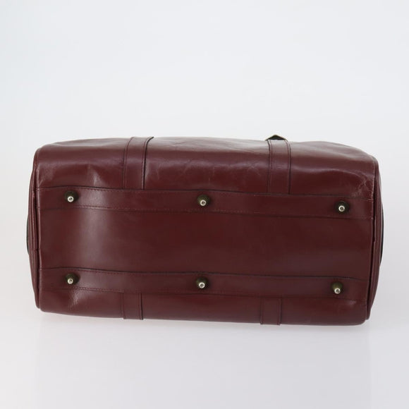 CARTIER Must Line Boston Bag Leather 3 Set Bordeaux Auth ki6175