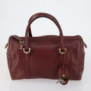 CARTIER Must Line Boston Bag Leather 3 Set Bordeaux Auth ki6175-17