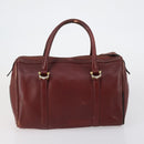 CARTIER Must Line Boston Bag Leather 3 Set Bordeaux Auth ki6175-18
