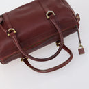 CARTIER Must Line Boston Bag Leather 3 Set Bordeaux Auth ki6175-20