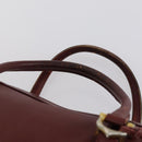 CARTIER Must Line Boston Bag Leather 3 Set Bordeaux Auth ki6175-21
