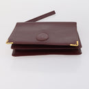 CARTIER Must Line Clutch Bag Leather 3 Set Bordeaux Auth ki6176-12