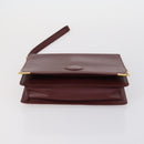 CARTIER Must Line Clutch Bag Leather 3 Set Bordeaux Auth ki6176-18