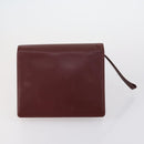 CARTIER Must Line Clutch Bag Leather 3 Set Bordeaux Auth ki6176-3
