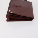 CARTIER Must Line Clutch Bag Leather 3 Set Bordeaux Auth ki6176-4