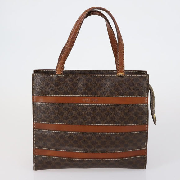 CELINE Macadam Canvas Shoulder Bag PVC 4 Set Beige Brown Auth ki6177
