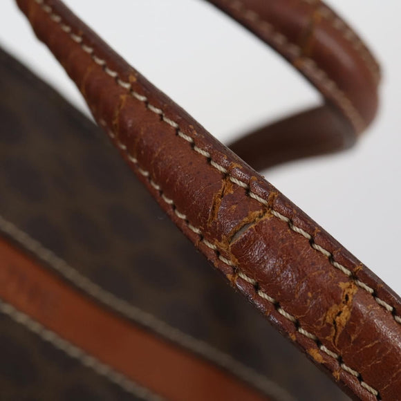 CELINE Macadam Canvas Shoulder Bag PVC 4 Set Beige Brown Auth ki6177