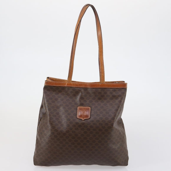 CELINE Macadam Canvas Shoulder Bag PVC 4 Set Beige Brown Auth ki6177