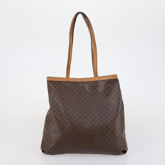 CELINE Macadam Canvas Shoulder Bag PVC 4 Set Beige Brown Auth ki6177